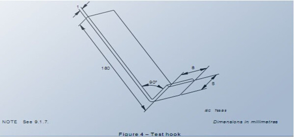 IEC60065 a figura 4 gancho do teste da ponta de prova do dedo do teste sonda 0 de aço inoxidável